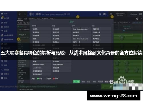 五大联赛各具特色的解析与比较：从战术风格到文化背景的全方位解读