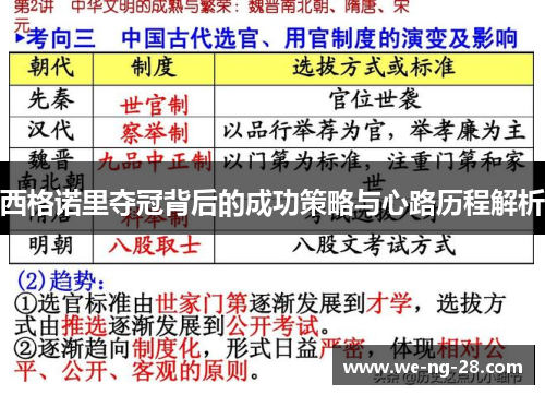 西格诺里夺冠背后的成功策略与心路历程解析